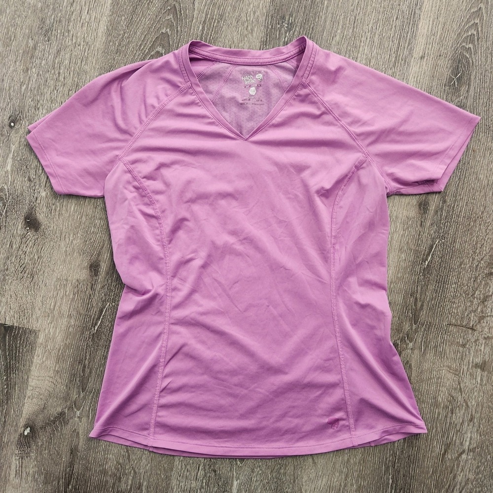 Mountain Hardwear Womens Purple V-Neck Short Sleeve Active T-Shirt Medium